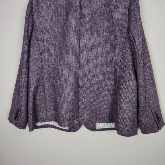 J. Crew Parke Blazer in Purple Herringbone English Wool Size 20 - Picture 11 of 14